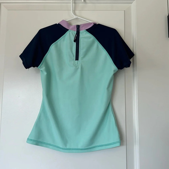 Eddie Bauer Girls Rash Guard Surf Swim Shirt Short Sleeve Size small 7/8 - Picture 1 of 5